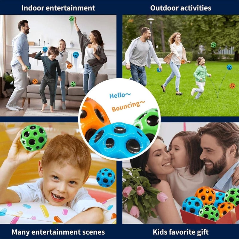 BBLING 7cm-Super Moon Bouncing Ball, Children's Super hot Moon Shape, Extremely high Bouncing Ball, Improves Hand Eye Coordination, Easy to Grasp and Capture, can be Played Indoors or Outdoors - Image 3